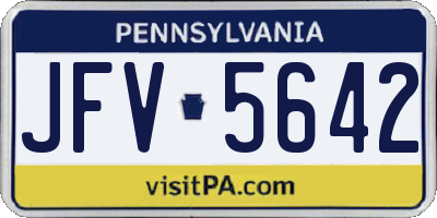 PA license plate JFV5642