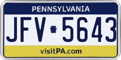 PA license plate JFV5643