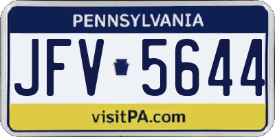 PA license plate JFV5644