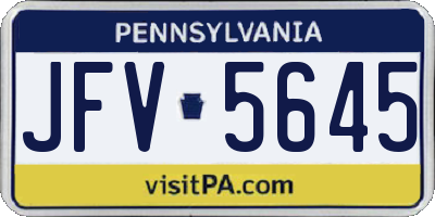 PA license plate JFV5645