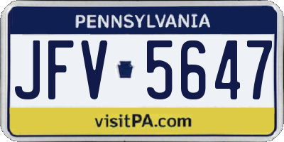 PA license plate JFV5647
