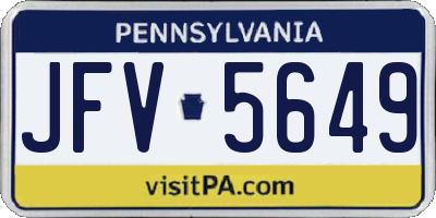 PA license plate JFV5649