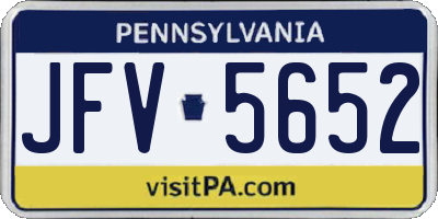 PA license plate JFV5652