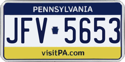 PA license plate JFV5653