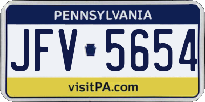 PA license plate JFV5654