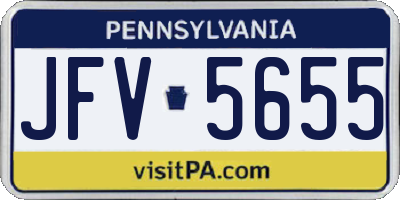 PA license plate JFV5655