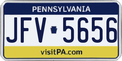 PA license plate JFV5656