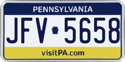 PA license plate JFV5658