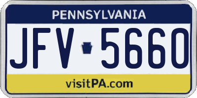 PA license plate JFV5660