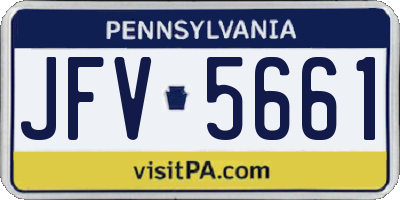 PA license plate JFV5661