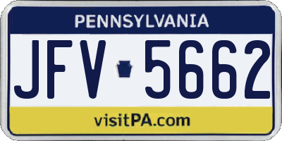 PA license plate JFV5662