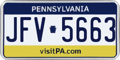PA license plate JFV5663