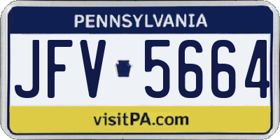 PA license plate JFV5664