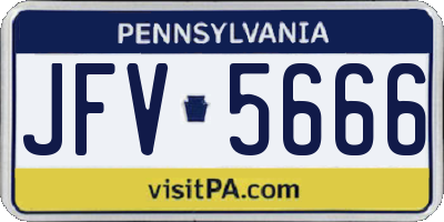 PA license plate JFV5666