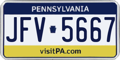 PA license plate JFV5667