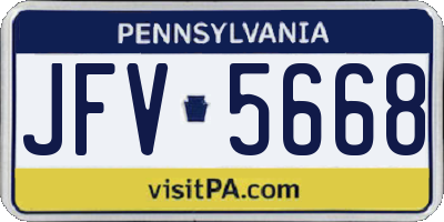 PA license plate JFV5668