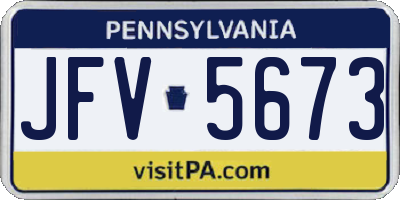 PA license plate JFV5673