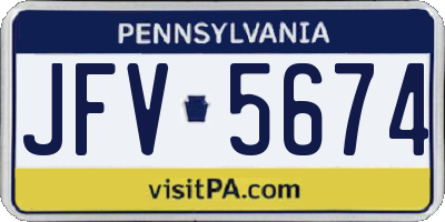 PA license plate JFV5674