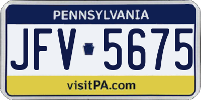 PA license plate JFV5675