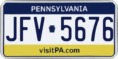 PA license plate JFV5676