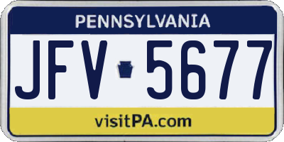 PA license plate JFV5677