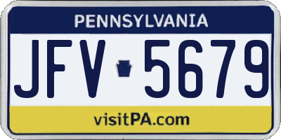 PA license plate JFV5679