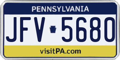 PA license plate JFV5680