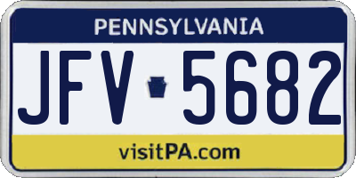 PA license plate JFV5682