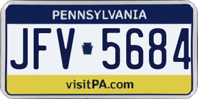 PA license plate JFV5684