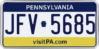 PA license plate JFV5685