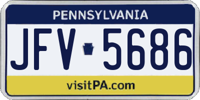 PA license plate JFV5686