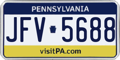 PA license plate JFV5688