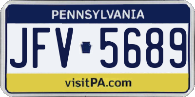 PA license plate JFV5689