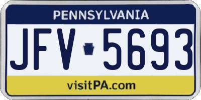 PA license plate JFV5693