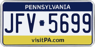 PA license plate JFV5699