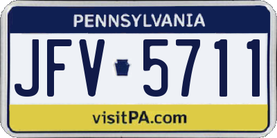 PA license plate JFV5711