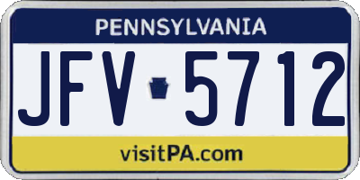 PA license plate JFV5712