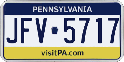 PA license plate JFV5717