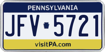 PA license plate JFV5721