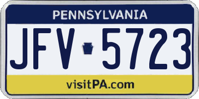 PA license plate JFV5723