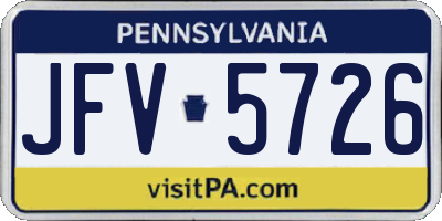 PA license plate JFV5726