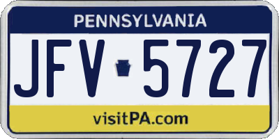 PA license plate JFV5727