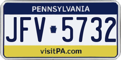 PA license plate JFV5732