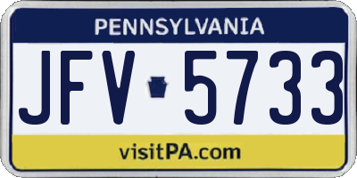 PA license plate JFV5733