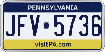 PA license plate JFV5736