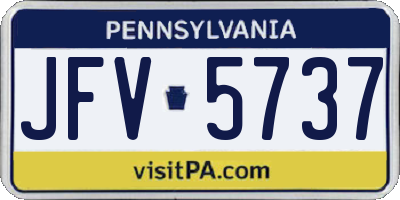 PA license plate JFV5737