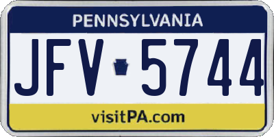 PA license plate JFV5744