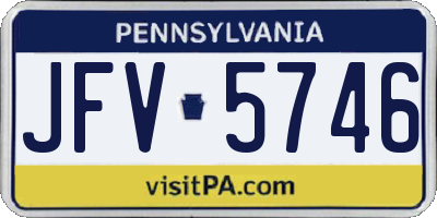 PA license plate JFV5746
