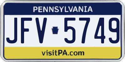 PA license plate JFV5749