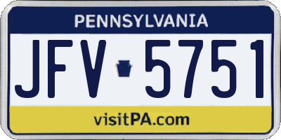 PA license plate JFV5751